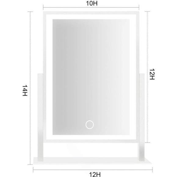 Lighted Hollywood Vanity Makeup Mirror Control 3-Gear Dimable Light 360°Rotation - Picture 6 of 6